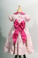 robe toile de jouy beige et fushia Esther