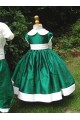 Tenue mariage enfant en soie verte Thérèse