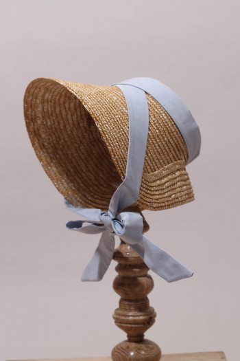 Chapeau de cortège style Empire en paille naturelle fabriqué en France