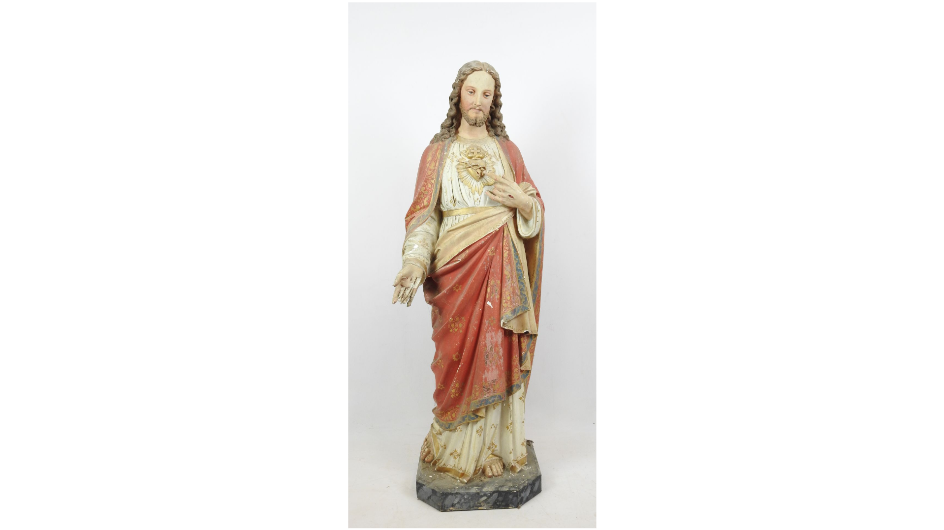 sacre coeur de jesus statue platre